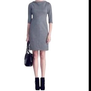 DIANE VON FURSTENBERG Side Zip, Hi-Neck, 1/2 Sleeve, Wool Blend Dress